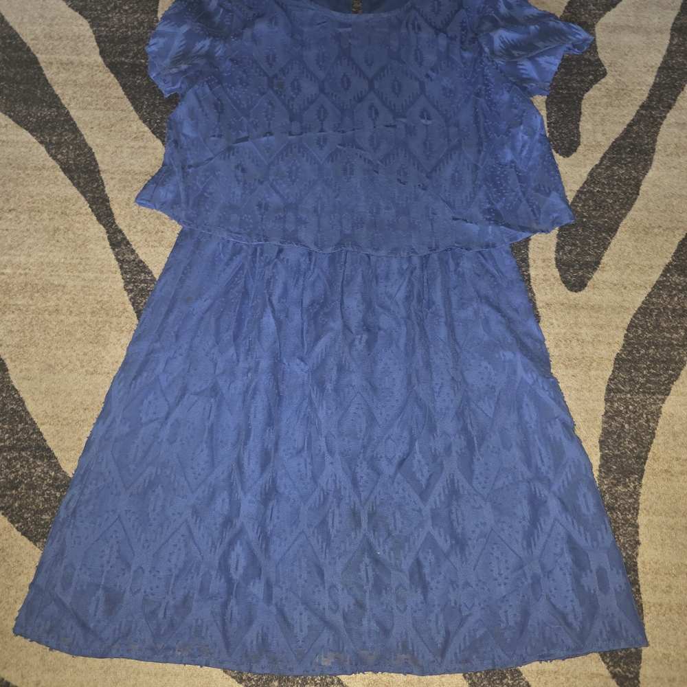 Chic Blue Textured Dress